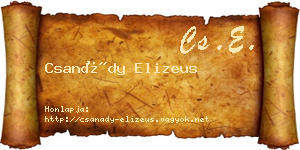 Csanády Elizeus névjegykártya